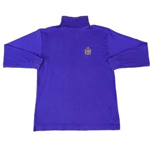 Vintage 90s Ralph Lauren Crown Crest Purple Turtleneck Long Sleeve T-shirt